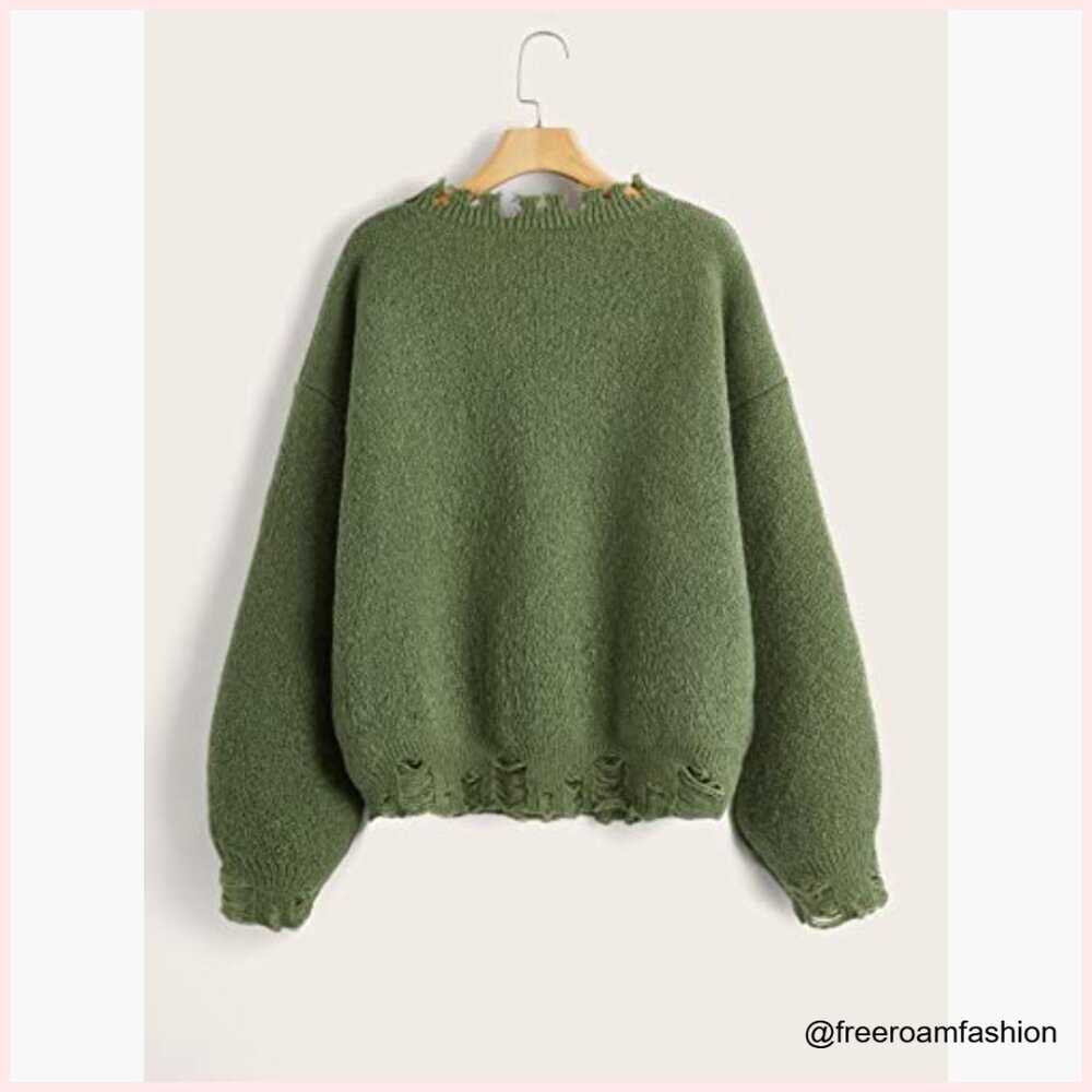 Oversized Skeleton Pattern Pullover Sweater, Long… - image 4